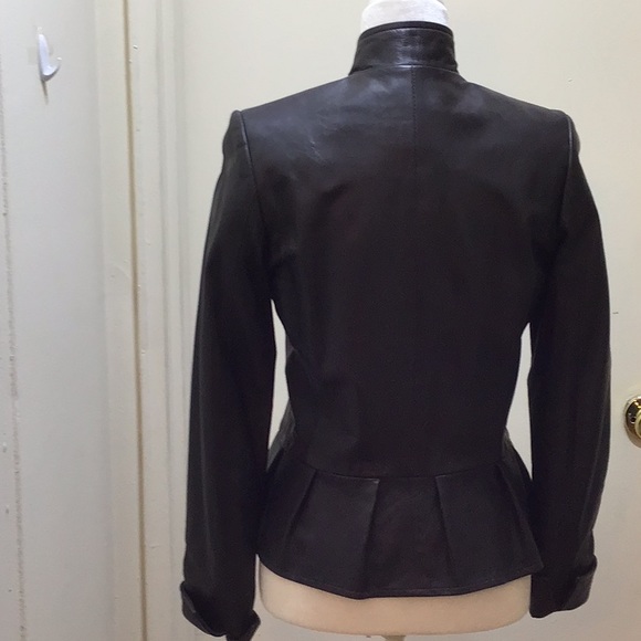 CARINA NEW YORK WOMEN BROWN LONG SLEEVES LEATHER JACKET SZ 6 - Picture 4 of 14